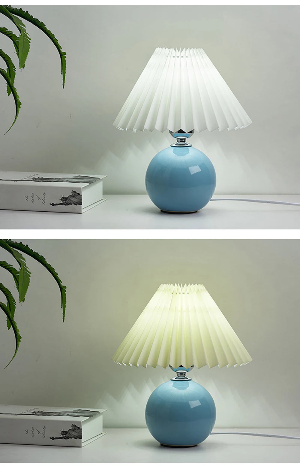 Vintage Ceramic Table Lamp with LED