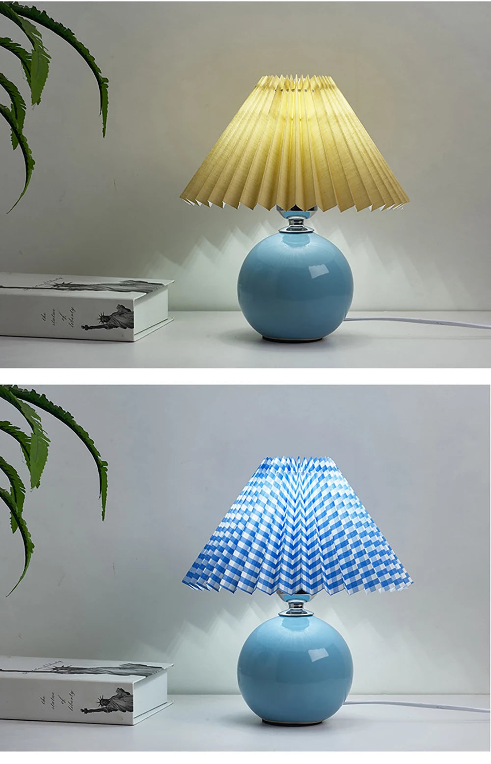 Vintage Ceramic Table Lamp with LED