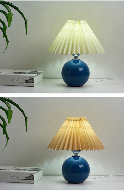 Vintage Ceramic Table Lamp with LED