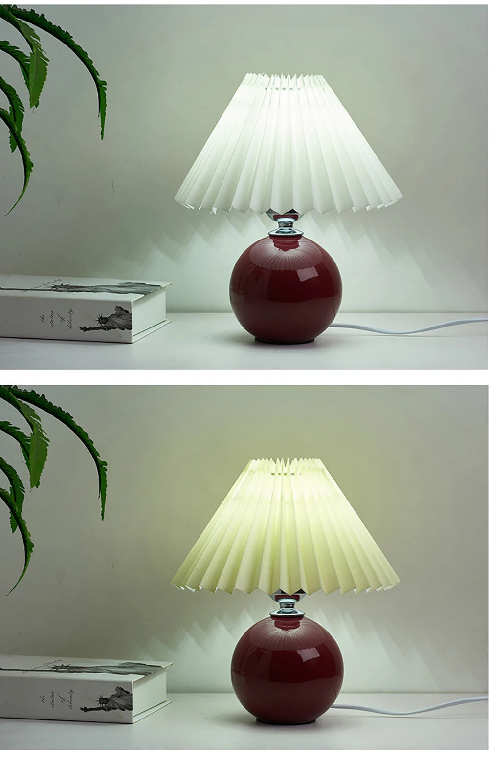 Vintage Ceramic Table Lamp with LED