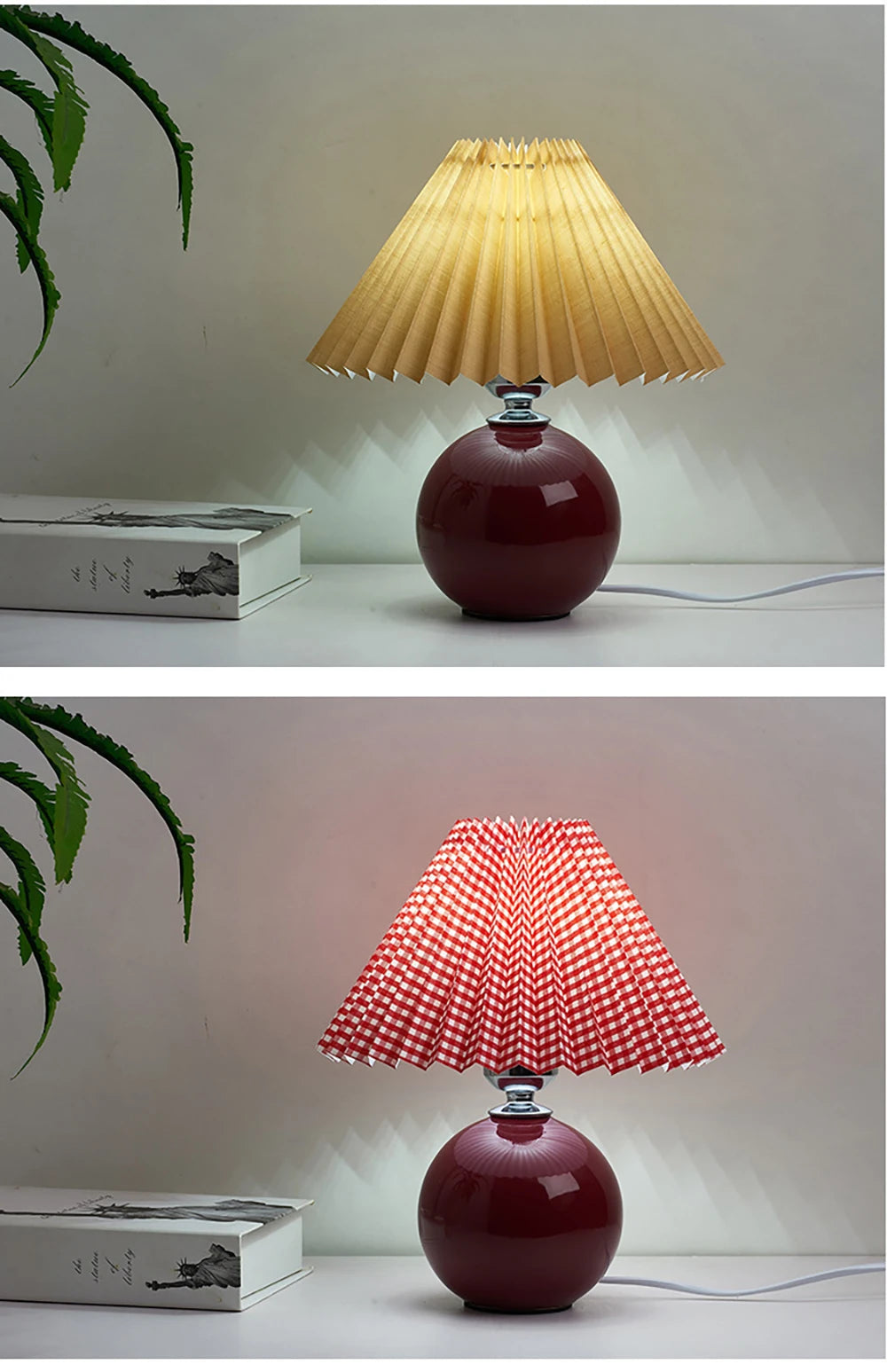 Vintage Ceramic Table Lamp with LED