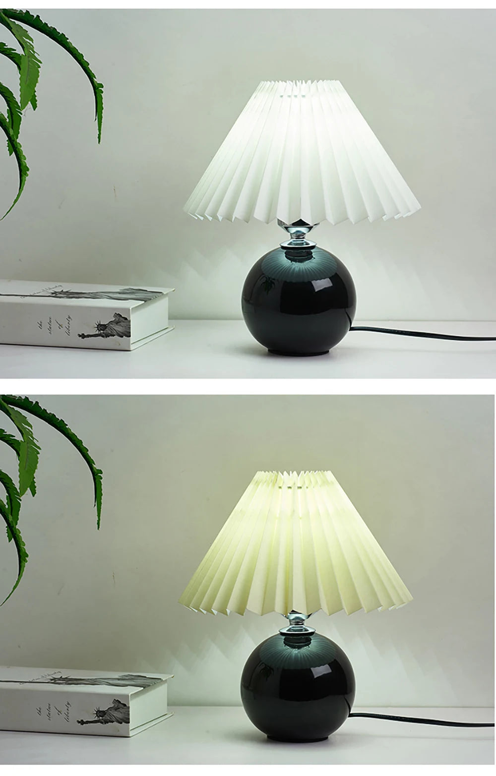 Vintage Ceramic Table Lamp with LED