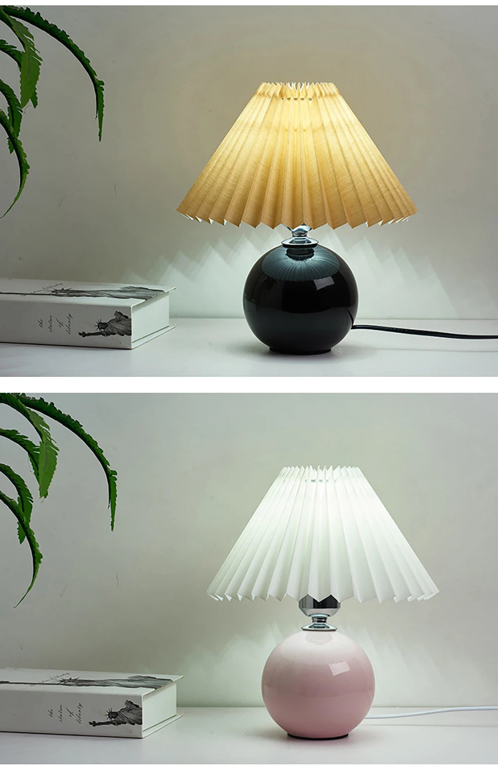 Vintage Ceramic Table Lamp with LED