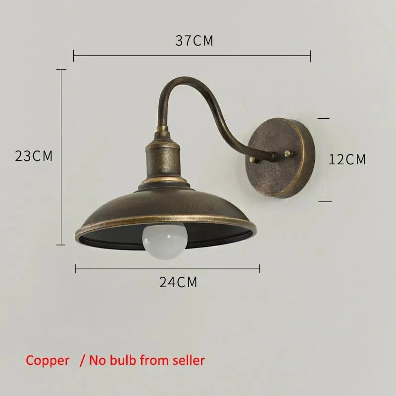 Vintage Copper Wall Mounted Lamp