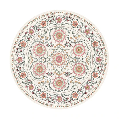 Vintage European Round Plush Carpet