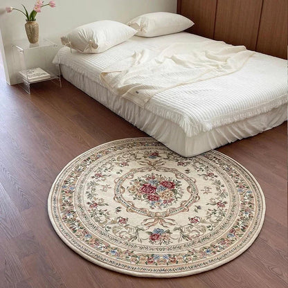 Vintage European Round Plush Carpet