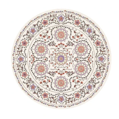 Vintage European Round Plush Carpet