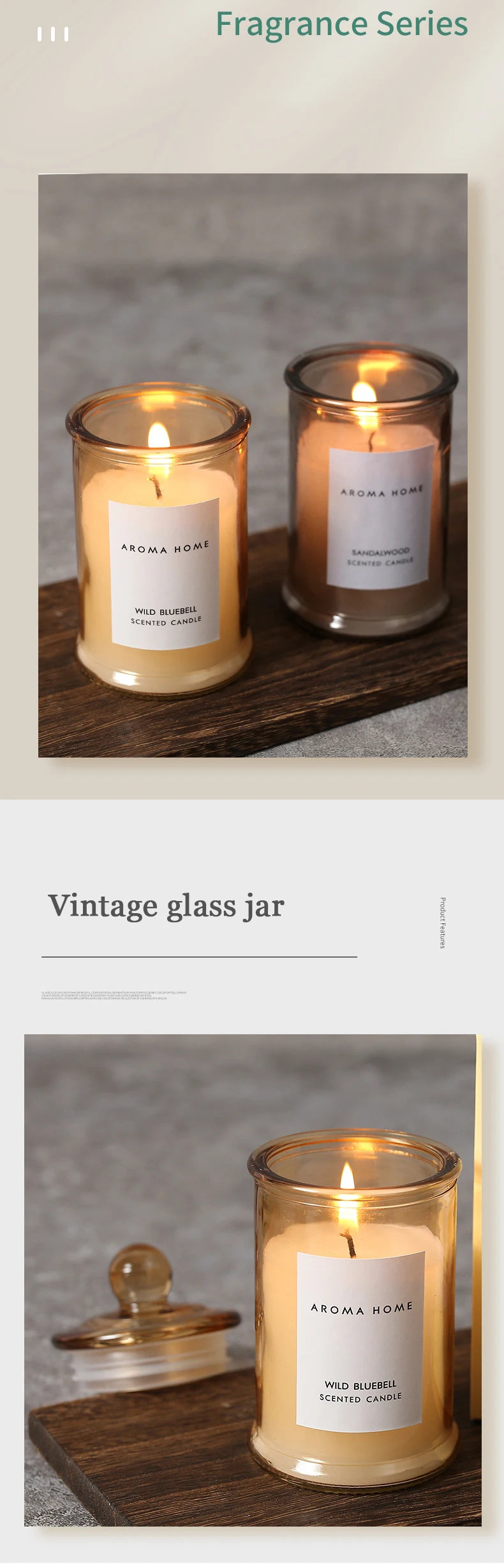 Vintage Glass Jar Soy Candle