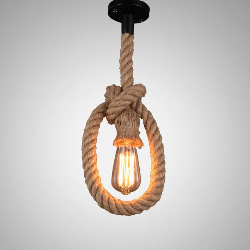 Vintage Hemp Rope Pendant Light