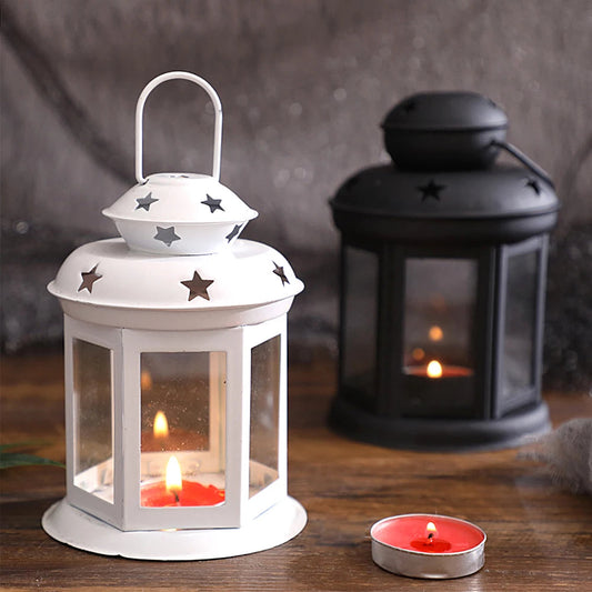 Vintage Iron Star Lantern Candle Holder