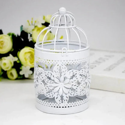 Vintage Metal Bird Cage Candle Holder