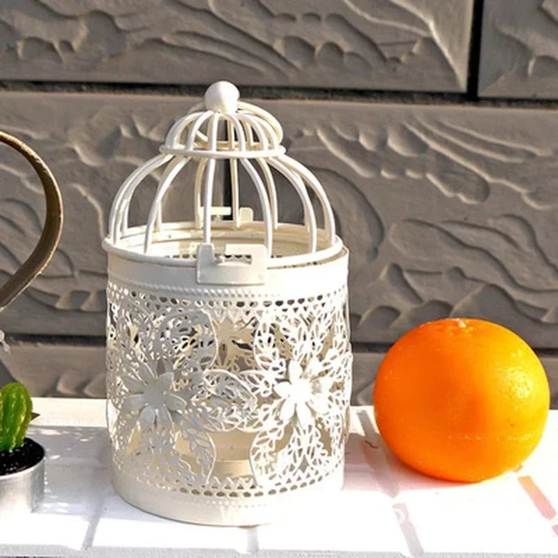 Vintage Metal Bird Cage Candle Holder