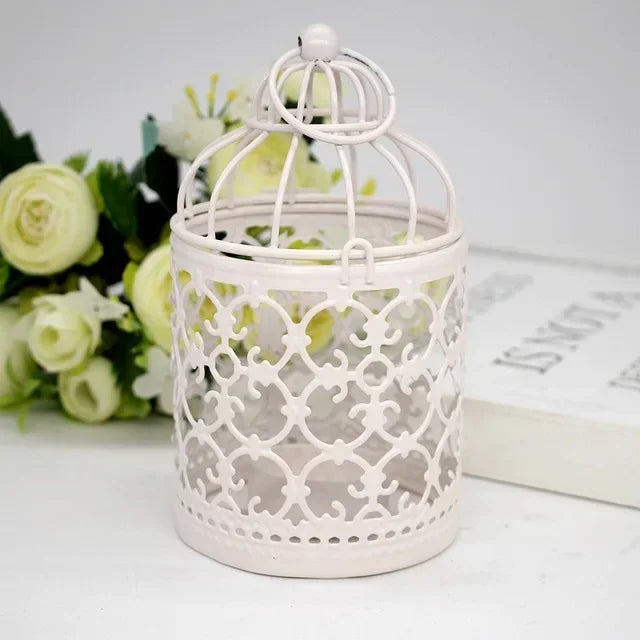 Vintage Metal Bird Cage Candle Holder