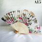 Vintage Silk Flower Pattern Hand Fan