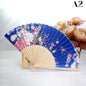 Vintage Silk Flower Pattern Hand Fan