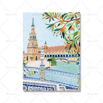 Vintage Travel City Canvas Art