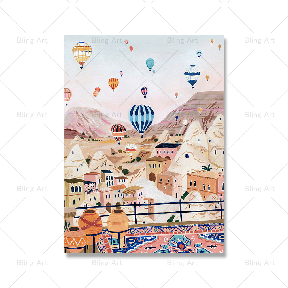 Vintage Travel City Canvas Art