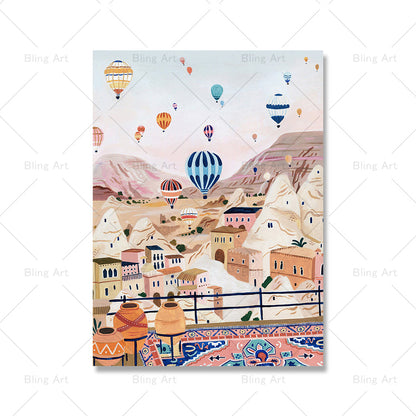 Vintage Travel City Canvas Art