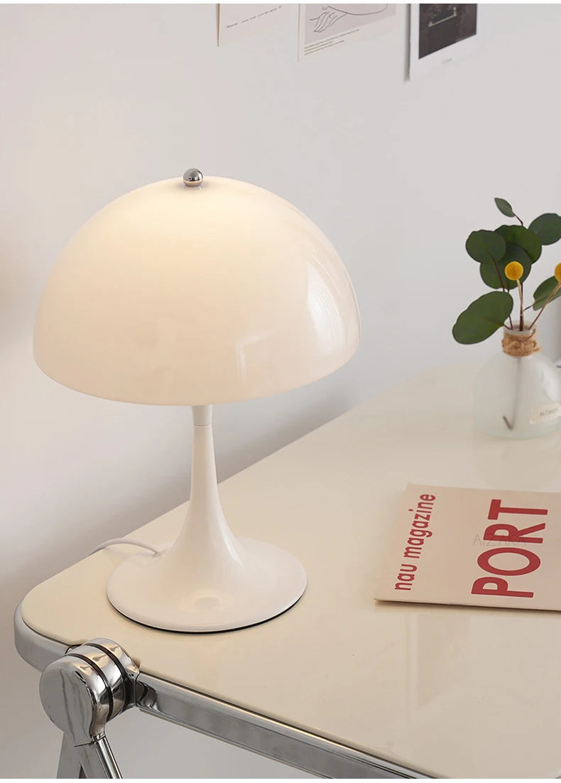 Vintage White Mushroom Desk Lamp