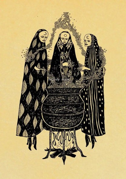 Vintage Witchcraft Wall Art Print