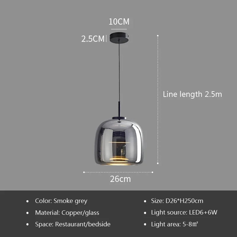 WADBTY Modern Glass Pendant Light