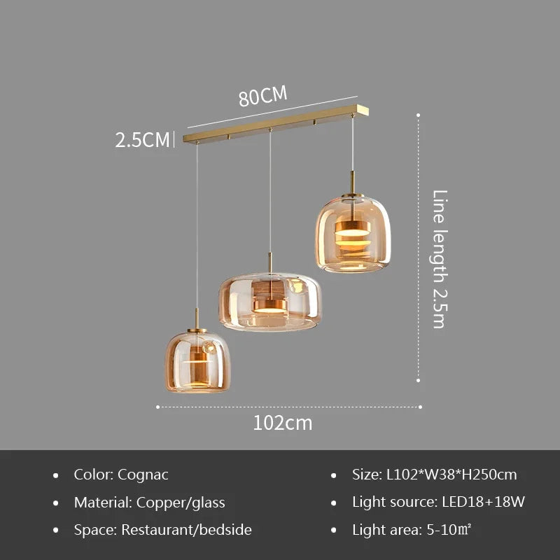 WADBTY Modern Glass Pendant Light