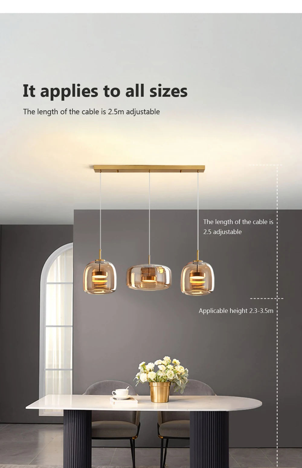 WADBTY Modern Glass Pendant Light