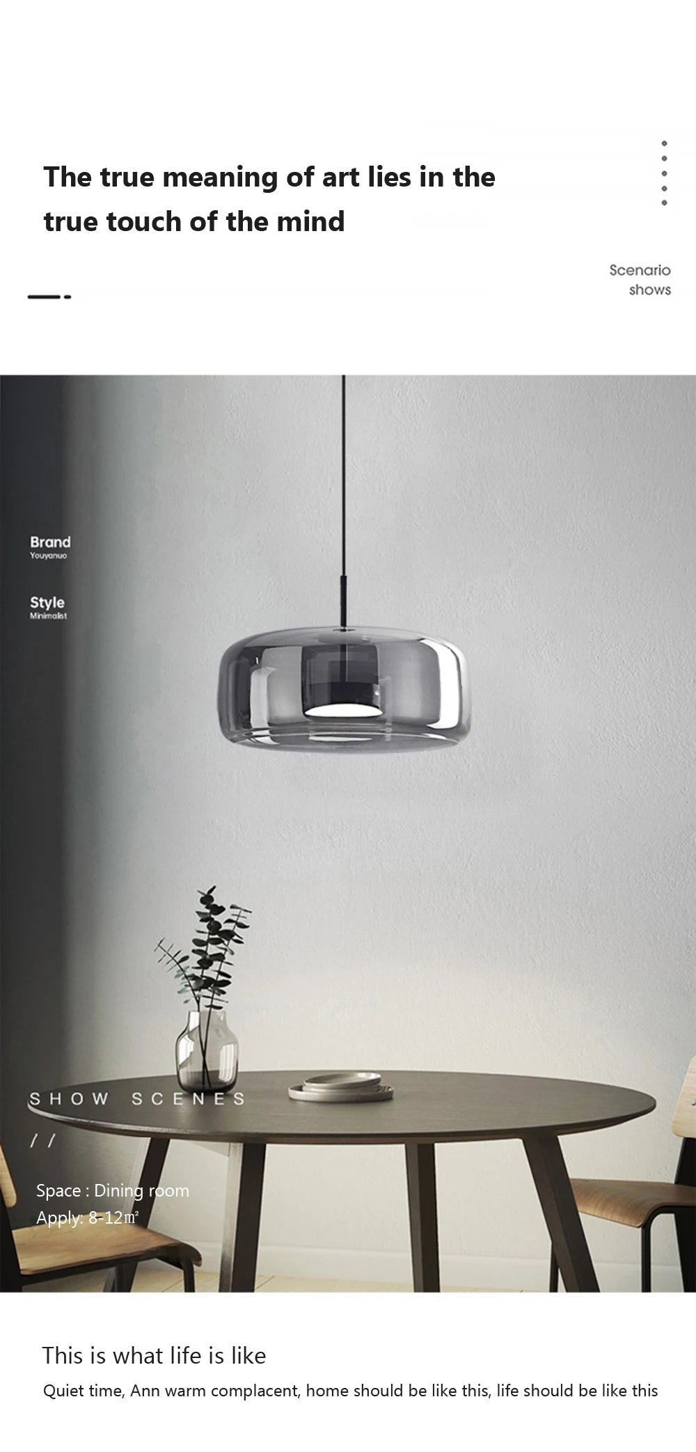 WADBTY Modern Glass Pendant Light