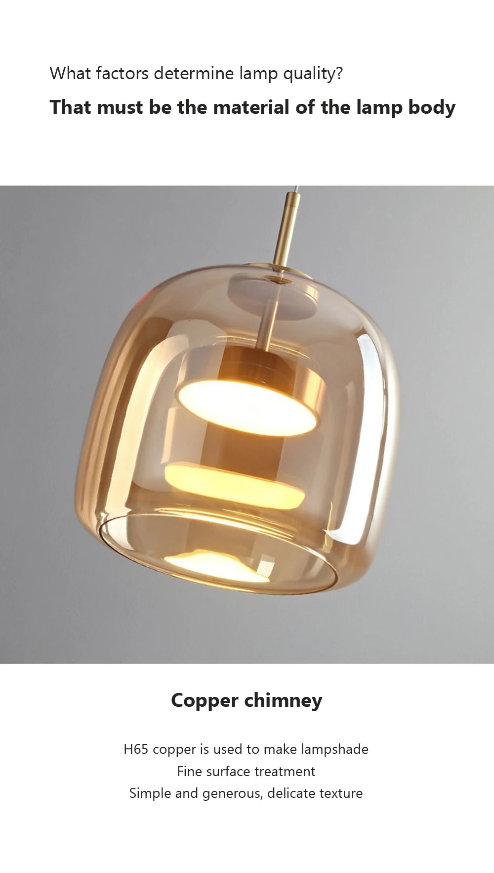 WADBTY Modern Glass Pendant Light