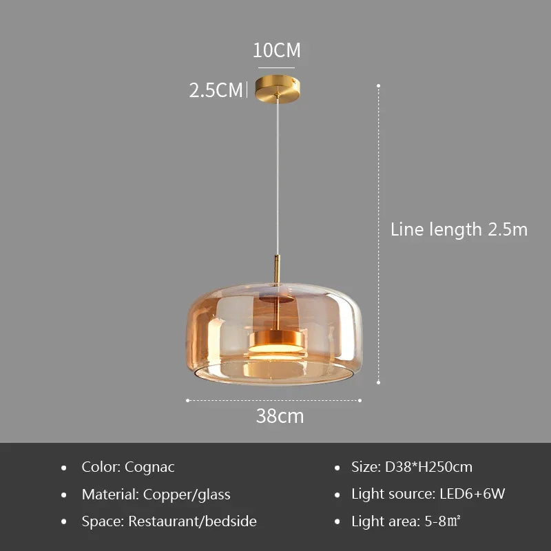 WADBTY Modern Glass Pendant Light