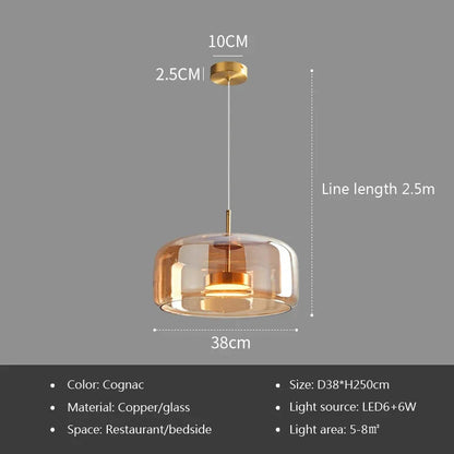 WADBTY Modern Glass Pendant Light