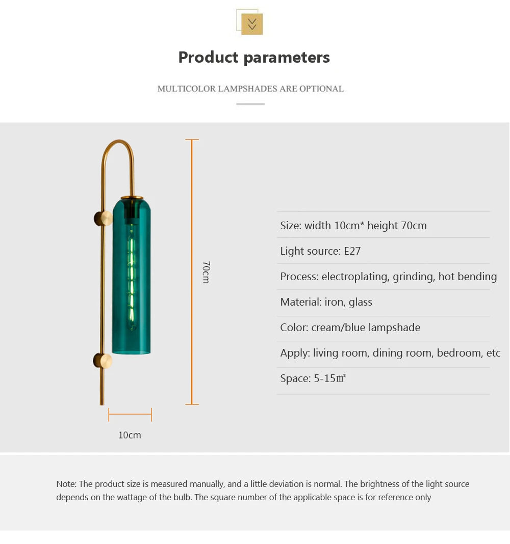 WADBTY Modern Glass Wall Lamp