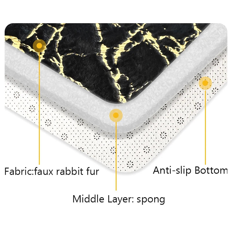 WESSD Luxury Faux Rabbit Fur Rug