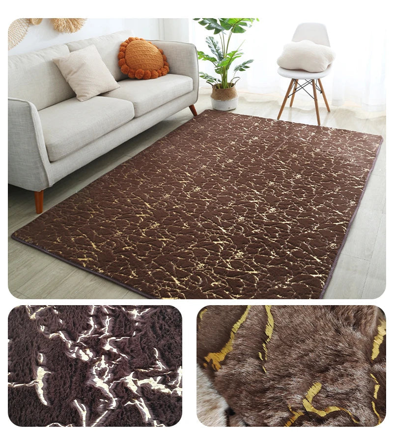 WESSD Luxury Faux Rabbit Fur Rug