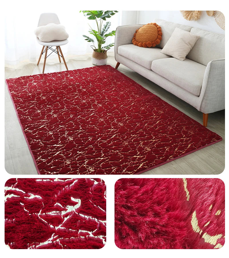 WESSD Luxury Faux Rabbit Fur Rug