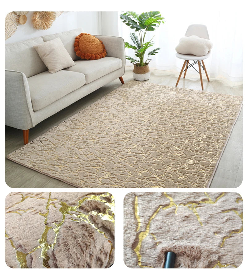 WESSD Luxury Faux Rabbit Fur Rug