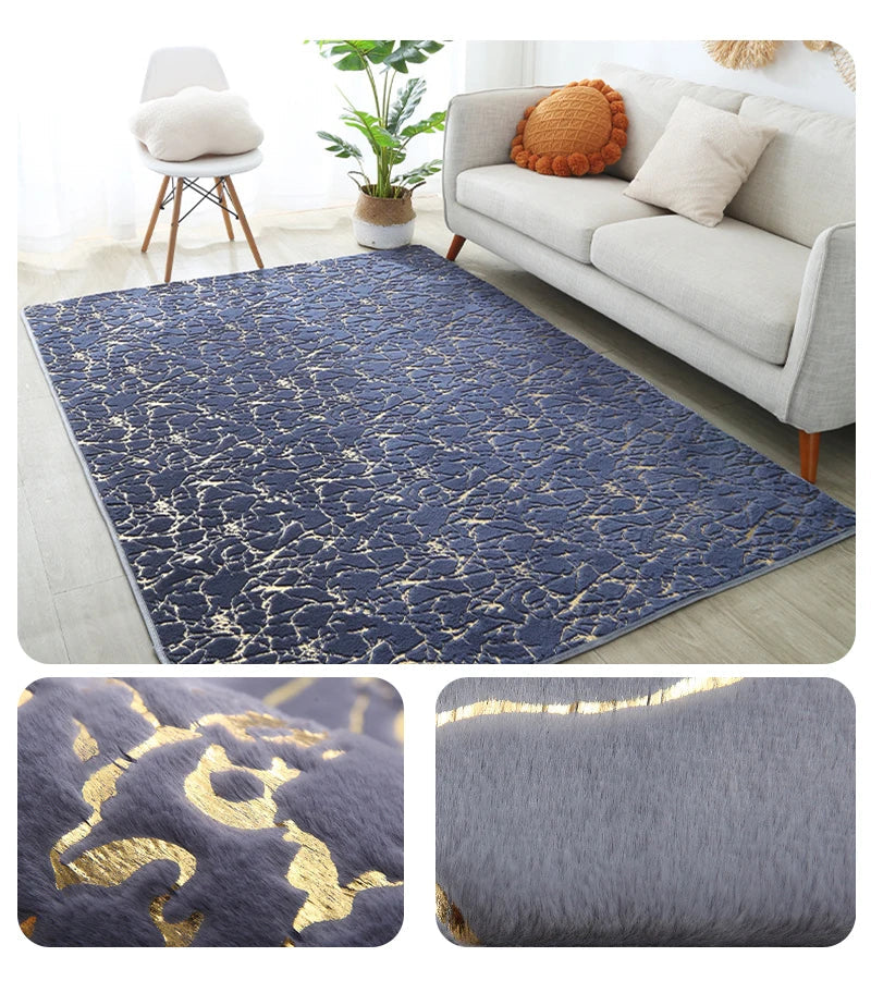 WESSD Luxury Faux Rabbit Fur Rug