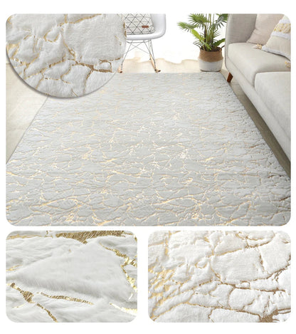 WESSD Luxury Faux Rabbit Fur Rug