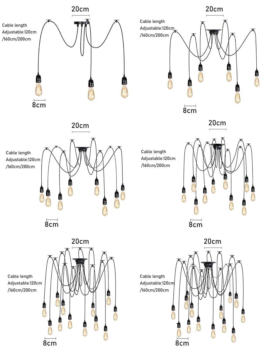 WPOSTAR Retro Spider Chandelier Pendant