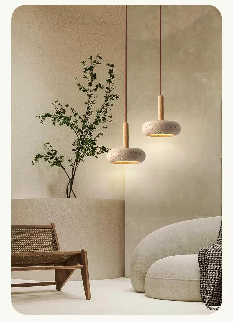 Wabi Sabi Natural Stone Pendant Light