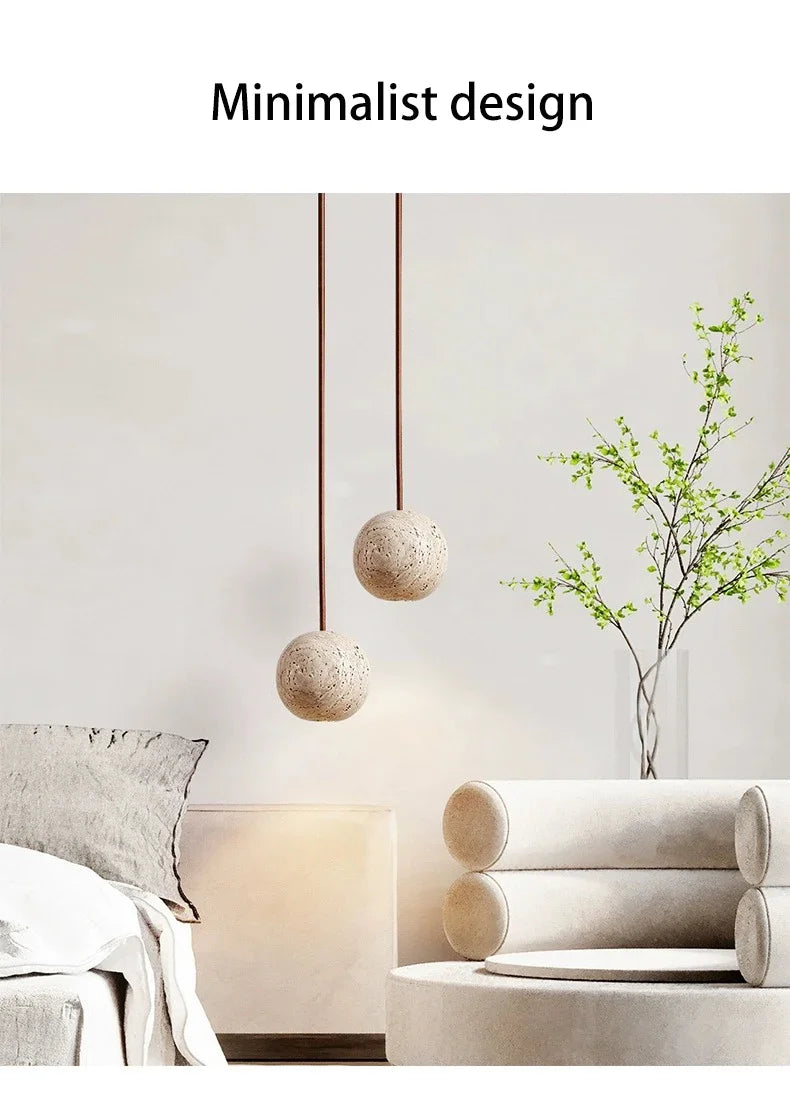 Wabi Sabi Natural Stone Pendant Light