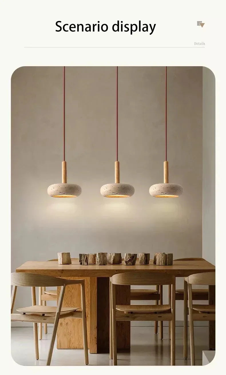 Wabi Sabi Travertine LED Pendant Light