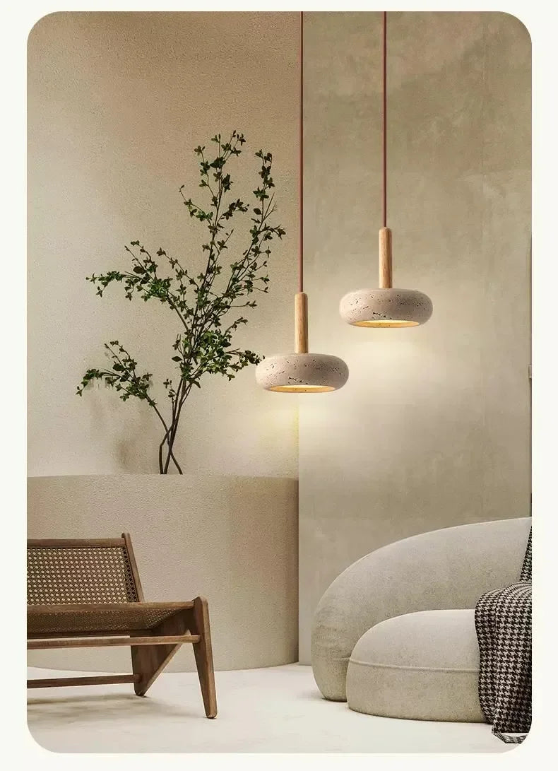 Wabi Sabi Travertine LED Pendant Light