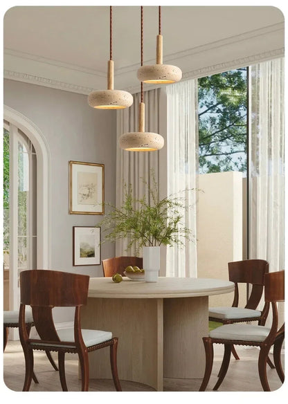 Wabi Sabi Travertine LED Pendant Light