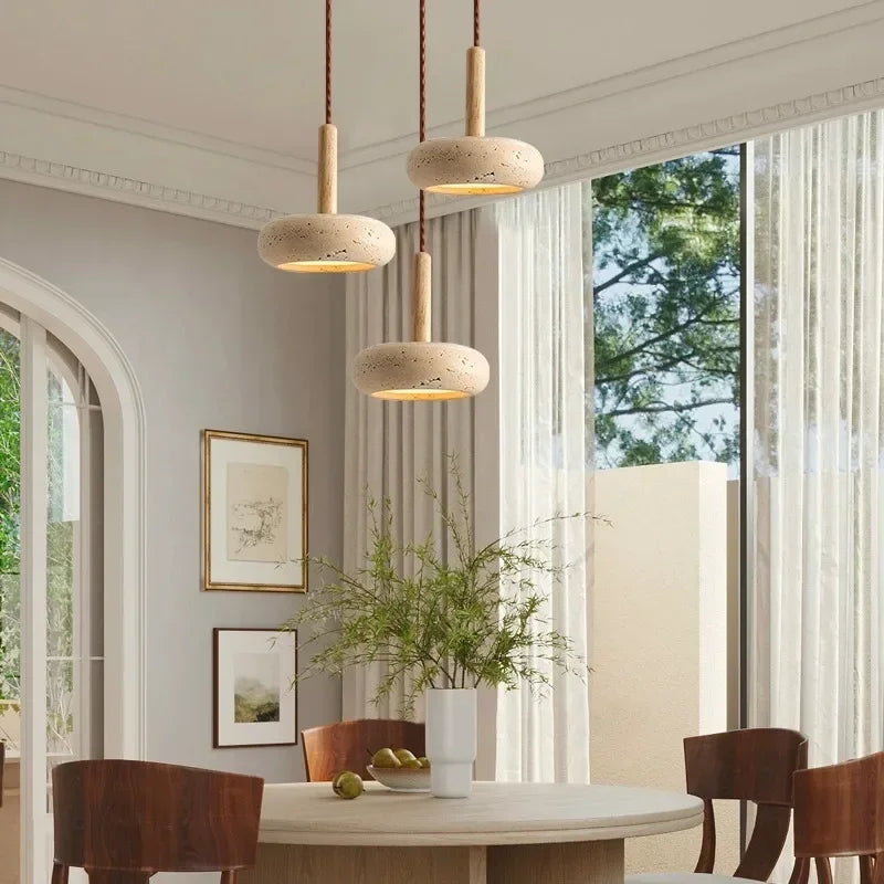 Wabi Sabi Travertine LED Pendant Light