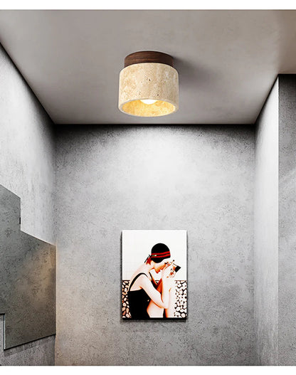 Wabi Sabi Yellow Marble Ceiling Light