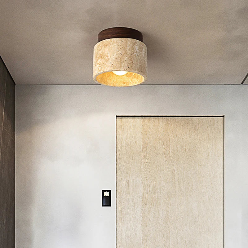 Wabi Sabi Yellow Marble Ceiling Light