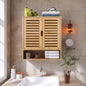 Wall-Mounted Bamboo Storage Cabinet