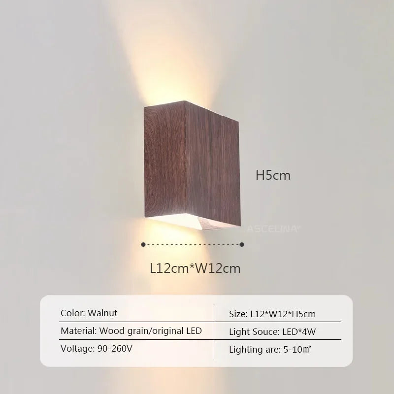 Walnut Nordic Wood Wall Lamp