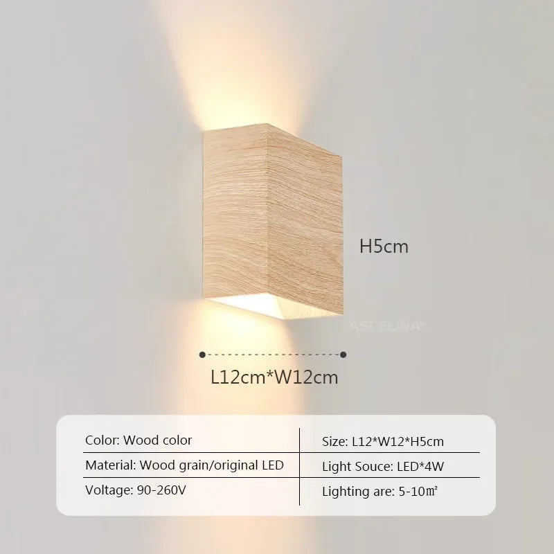 Walnut Nordic Wood Wall Lamp